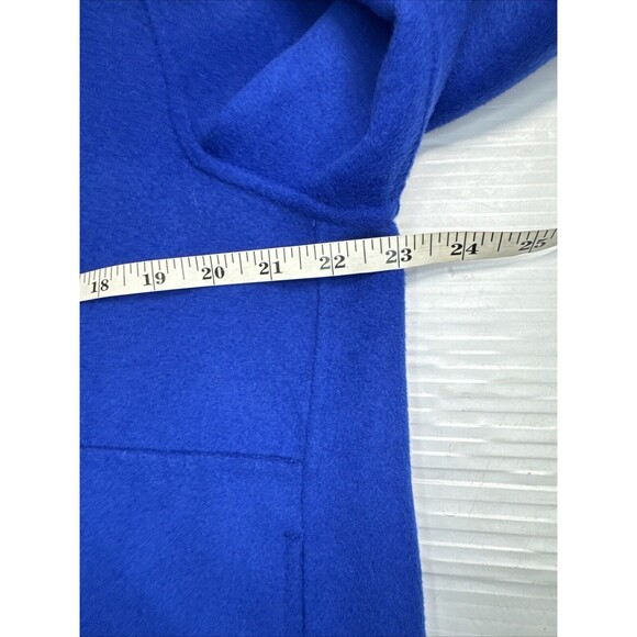 Banana Republic Double-Face Hoodie Jacket Wool Blend Voltage Blue Large Petite - Picture 8 of 9
